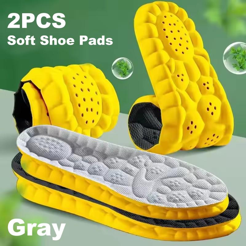 1/1Pcs 1D Sports Insoles Shoes PU Sole Soft Breathable Shock Absorption Cushion Heavy Support Pain Relief Run Orthopedic Insoles