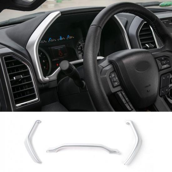 for Ford F-150 15+ Dashboard trument Frame /Steering wheel Decor Cover Bezels