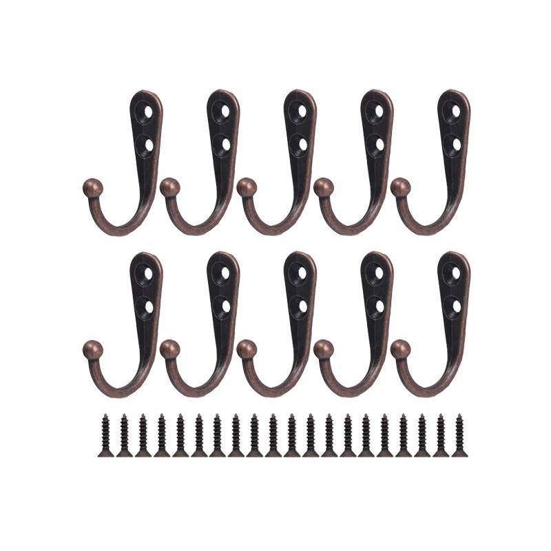 Alloy Hooks with Screw Bathroom Towel Clothes Storage Hooks Key Hangers Storage Gold Silver Racks Home Door Kitchen Organizer