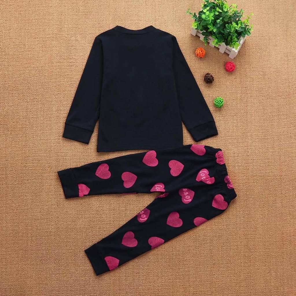 Dzieci Maluch Dziewczynka Chłopiec List Serce Topy Spodnie Stroje Zestaw Piżamy Piżamy