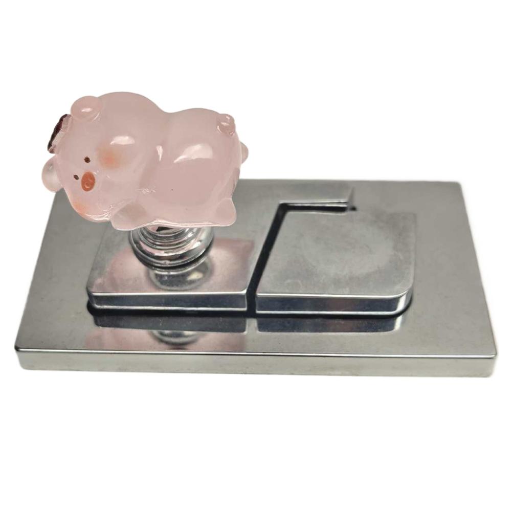 Pig Toilet Button Press For Long Nails,Universal Flush Sticker,No-Touch Sanitary Adhesive Bathroom-Cute Cabinet Pull Handle