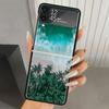 Sommer Strand Sonnenuntergang Meer Palme Harte PC Handyhülle Für Samsung Galaxy Z Flip 6 5 4 3 Schwarze Hülle ZFlip6 Flip5 Flip4 5G Faltbar
