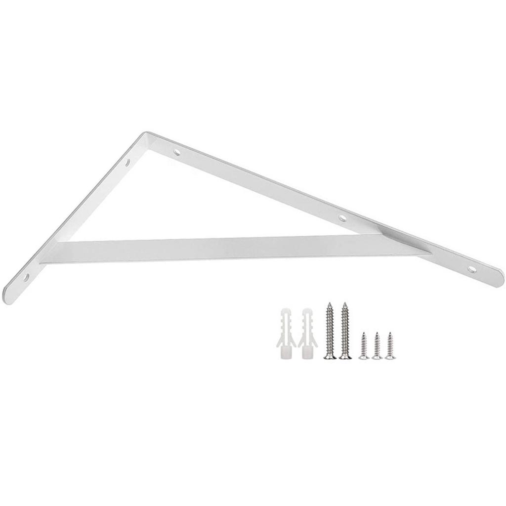 Pevné ocelové konzoly pro police 150x95mm s šrouby a hmoždinkami pro nástěnné police a úložná řešení