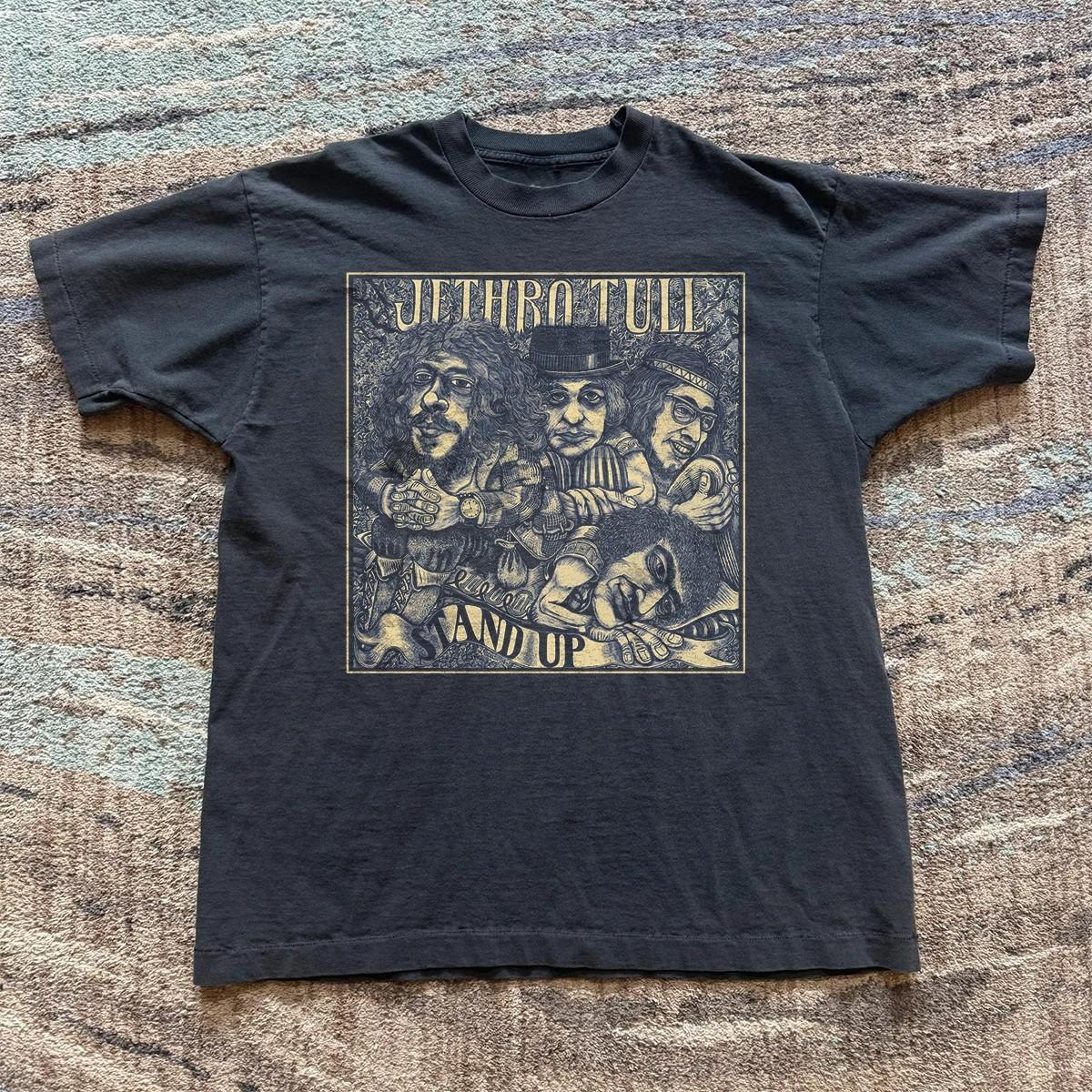 Jethro Tull Stand Up Unisex Black T-shirt Size S-5XL S