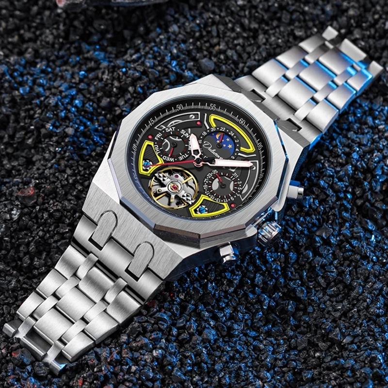 Men Mechanical Wristwatch Automatic Man Luxury Moon Phase Watches Male Casual Waterproof Business Luminous Clock