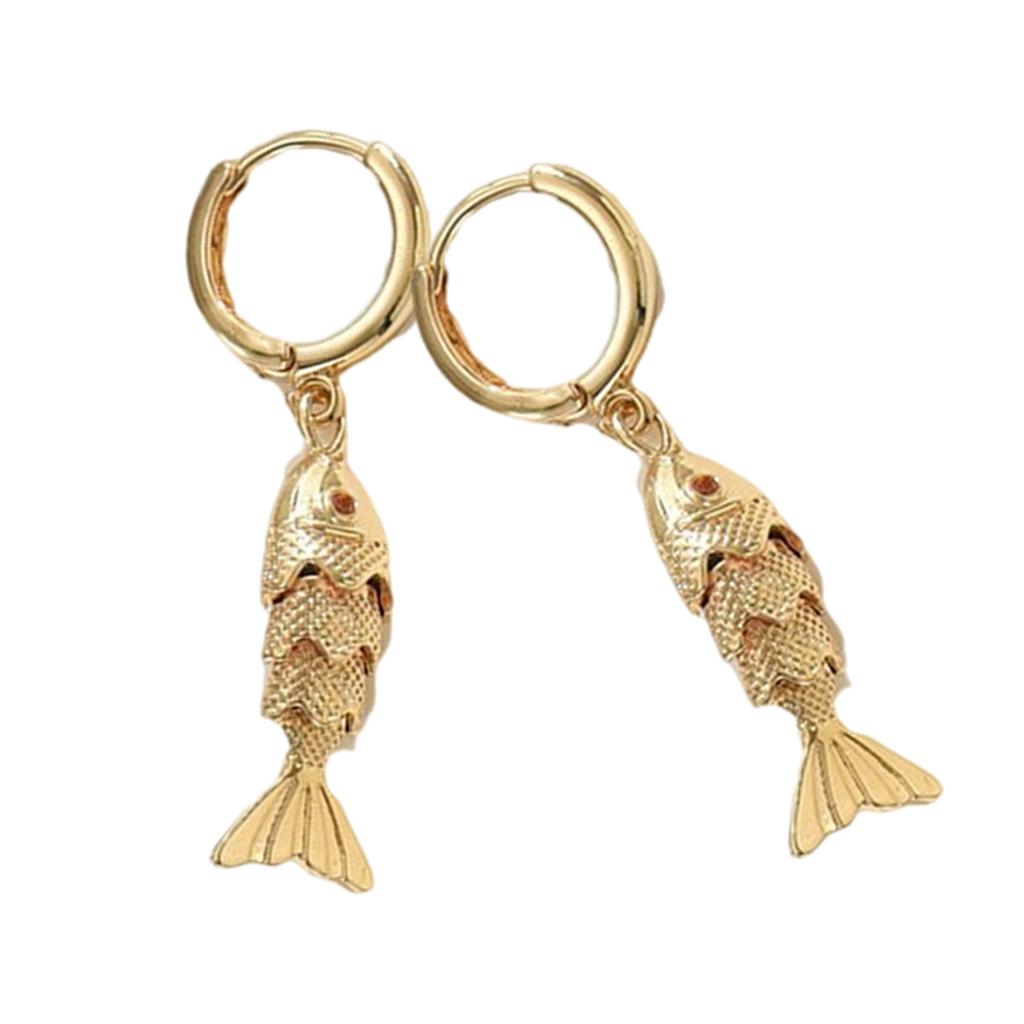 Stylish Fish Earrings Crafted from Premium Copper Unique Ear Rings Accessory Ideal for Ocean Loving Fashion Enthusiasts