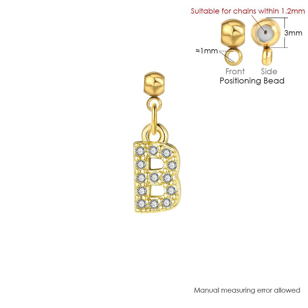 Trendy Letter Cubic Zircon Pendant For Women Positioning Charm Bracelet Necklace DIY Making Jewelry Accessories