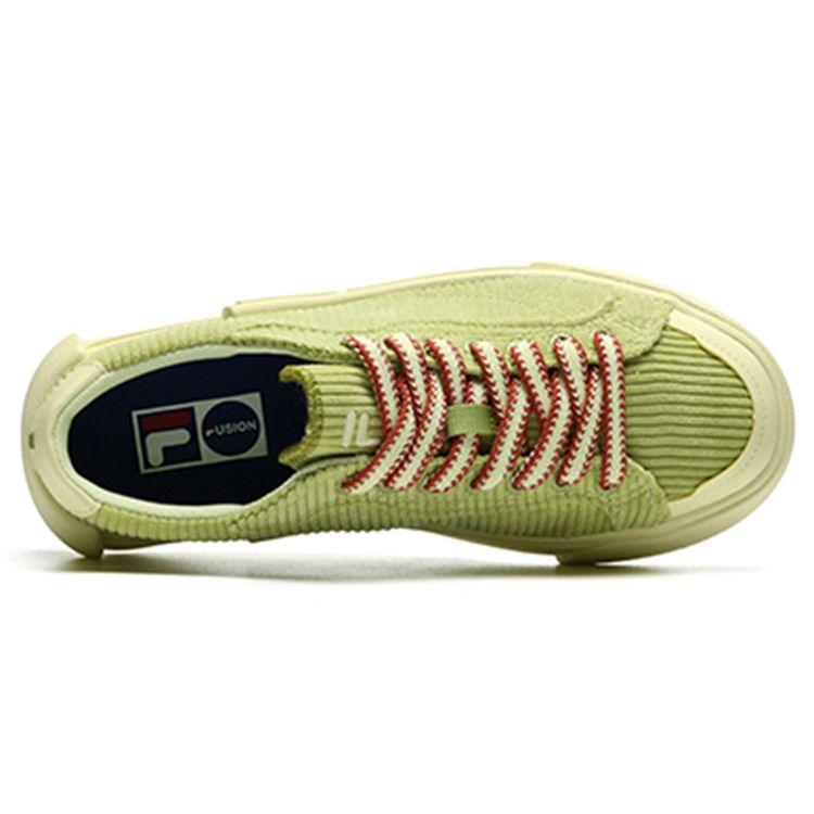 FILA Fusion Casual Fabric Synthetic Leather Comfortable Durable Low-Top Sneakers Women sneakers Light-Yellow T12W218204FPT