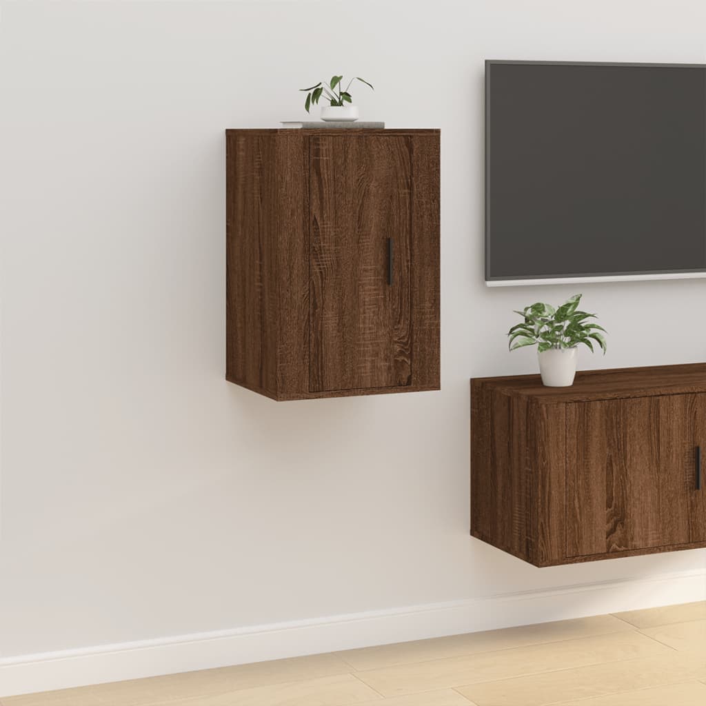 TV Wall Cabinet Brown Oak Effect 40 X 34.5 X 60 Cm