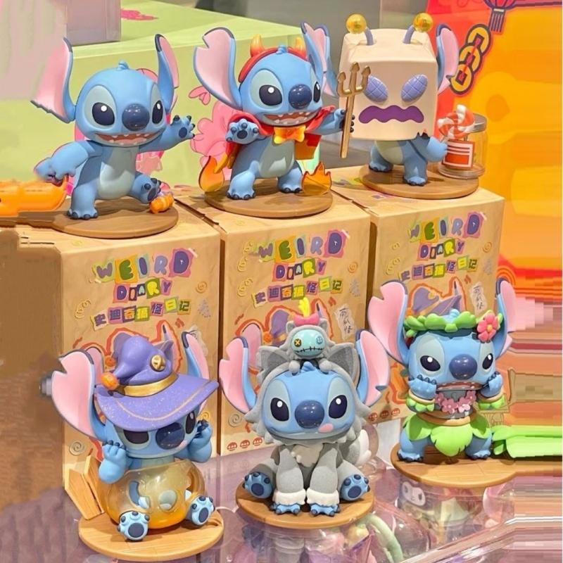 Disney Stitch Überraschungsbox Bausatz Niedliche Cartoon-Puppe Spielzeug Desktop-Ornament Kawaii Mode Raumdekoration Weihnachtsgeschenke