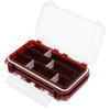 Double Sided Fishing Tackle Boxes MultiFunctional Lure Organizer Bait Storage Case(Transparent Red )
