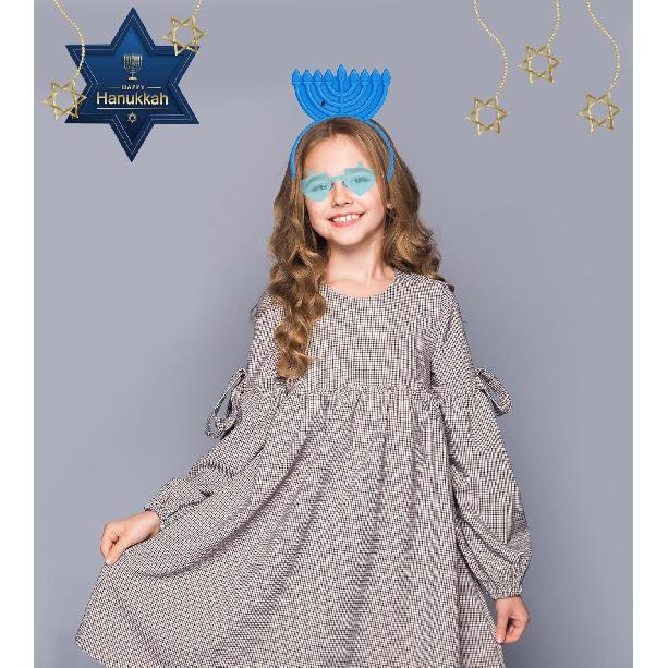 Обруч-Менора на Хануку от The Dreidel Company - Светодиодный мигающий - Светящаяся в темноте декорация Single
