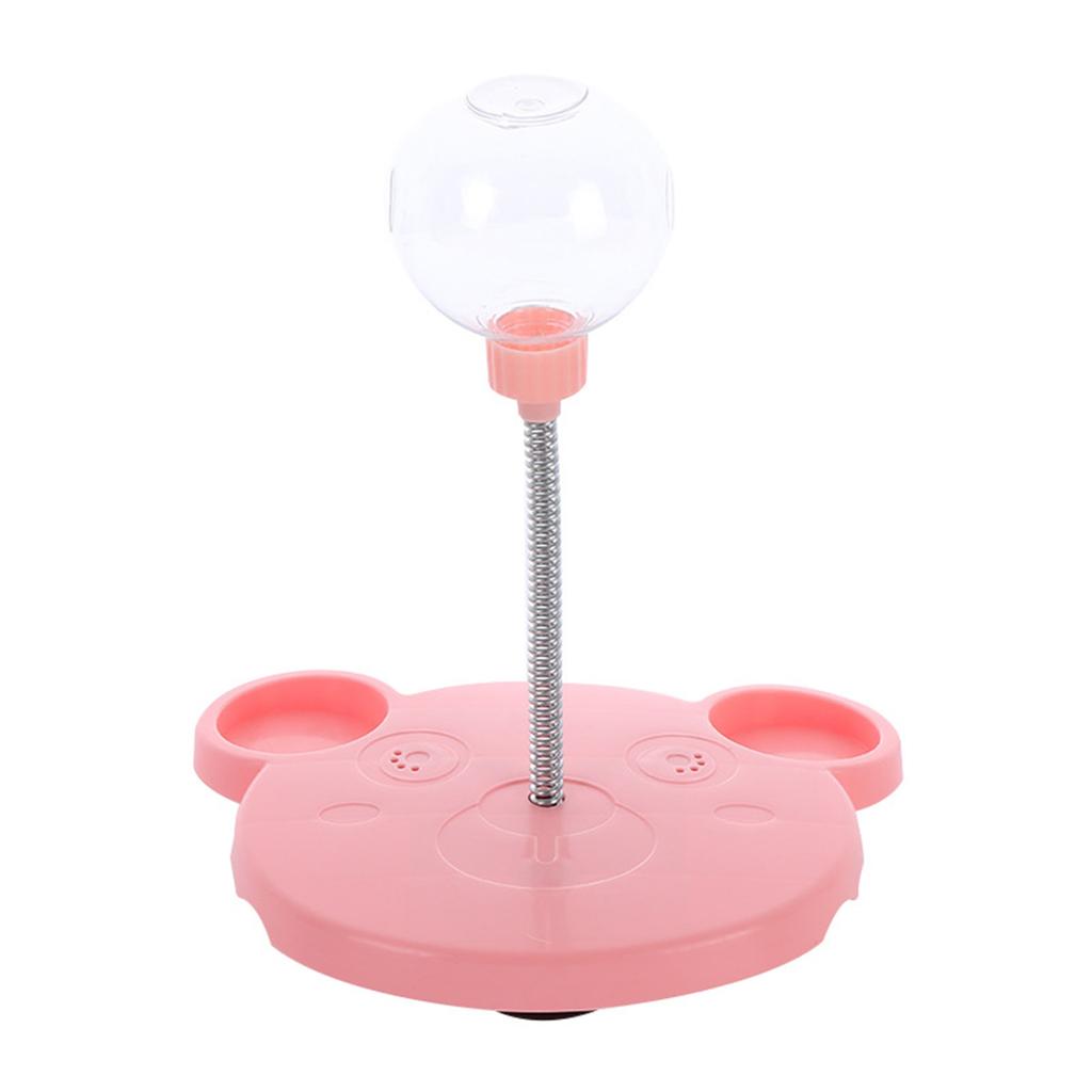 Cat Trt Dispenser Toy Plastic Cute Br Shape Lky Food     Track Feeder Toy with Spring for Cat Gifts