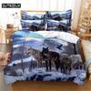 3D Wolf  Bedding Set Queen Bedding Duvet Cover Set Bedding Set Bed Cover Cotton Queen Bedroom Bed Cover Set Bed Set Bedding
