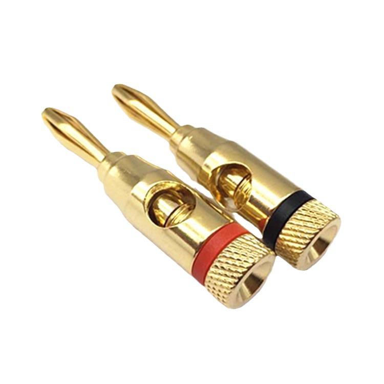 Gold-Plated Copper 4mm Solderless Banana Plug Speaker Cable Connector