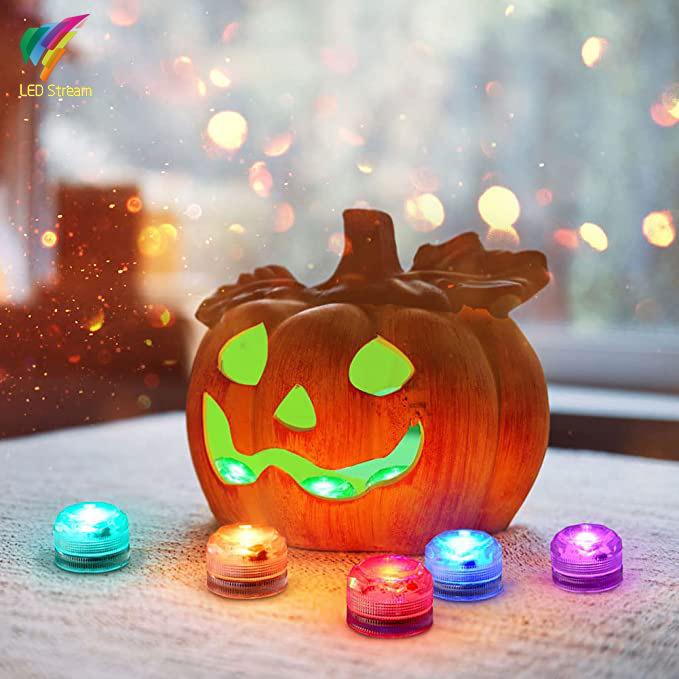 Remote-Controlled LED Waterproof Multi-Color Light for Diving, Fish Tanks, Vases, Candles, Tea Lights, and Pumpkins