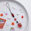 Lovely Beaded Bowknot Phone Strap Charm Pendant with Star Accents Sturdy Handbag Adornment Craft Supplies for Girls