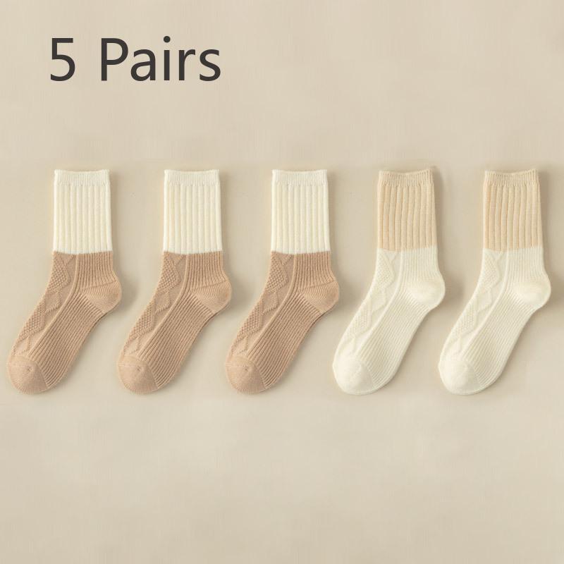 5 Pairs of Women Winter Warm Anti Pilling Tube Stack Socks