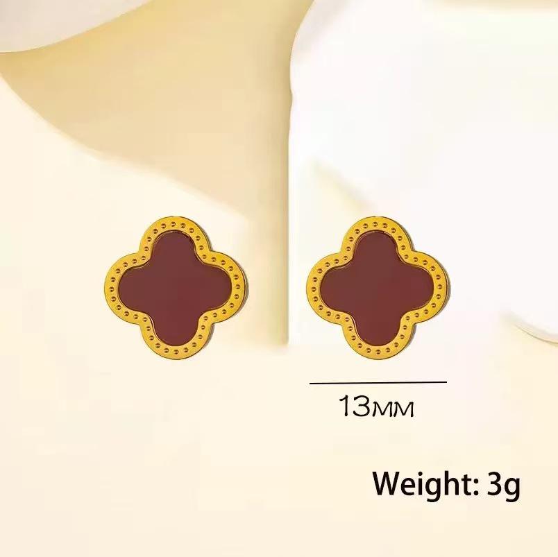 18k Four-Leaf Clover Pendant Necklace for Women - Double-Sided Lucky Charm on Clavicle Chain