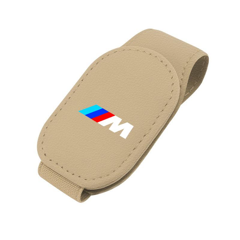 BBJK3 For BMW M X1 X2 X3 X5 X6 E46 E39 E90 E36 E60 E34 E30 F30 Magnetic Leather Eyeglass Hanger Clip Universal Car Sunglasses Holder