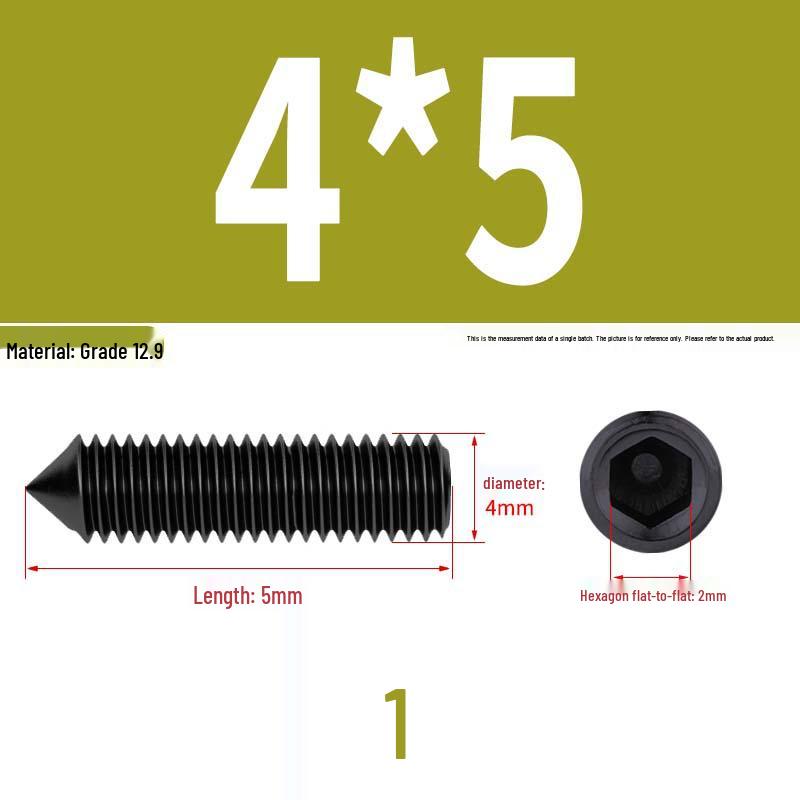 12.9 Edelstahl 304 Innensechskant Kegelspitze Gewindestift M2/M3