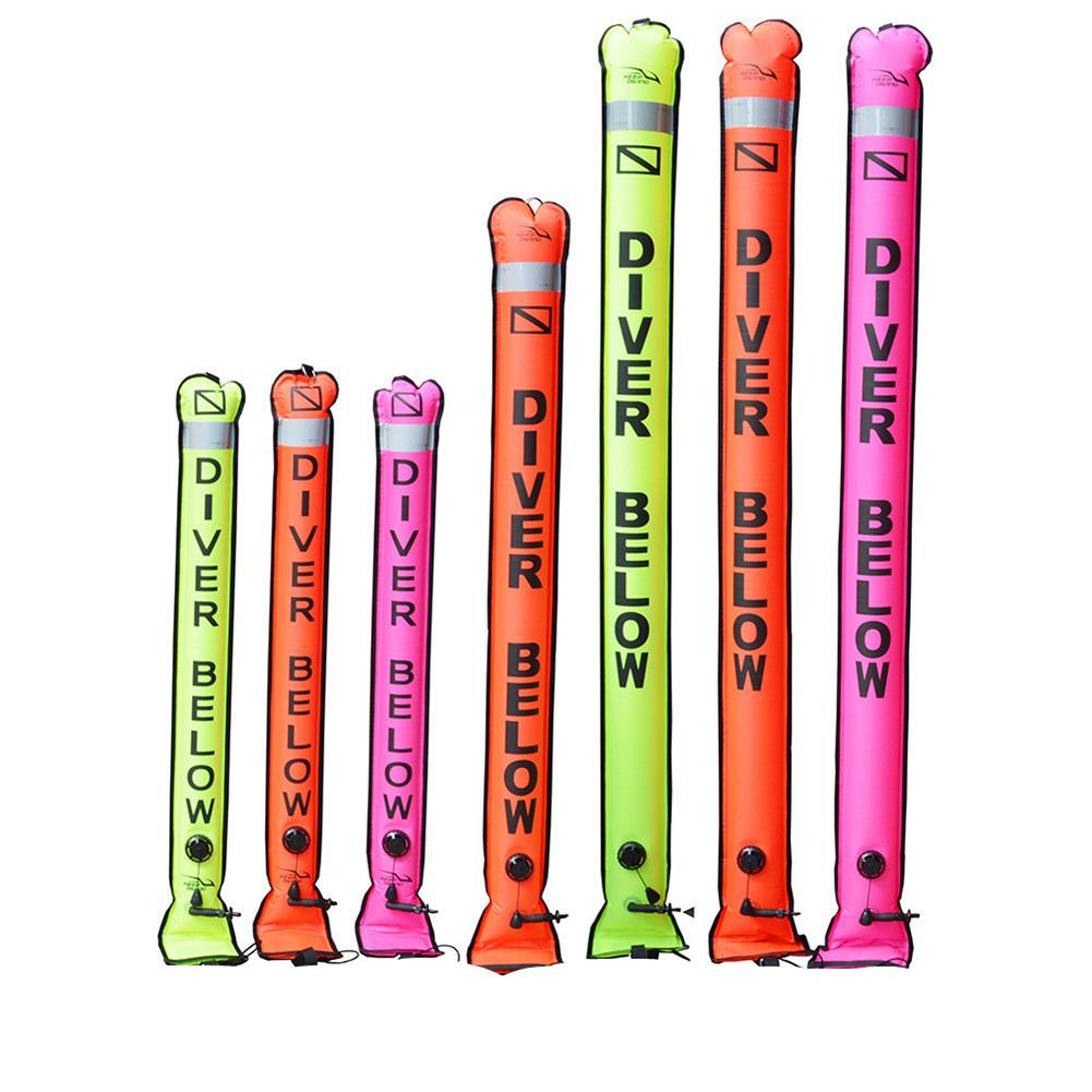 1.2M/1.5M/1.8M Colorful Visibility Inflatable Scuba Diving SMB Surface Signal Marker Buoy Accessory