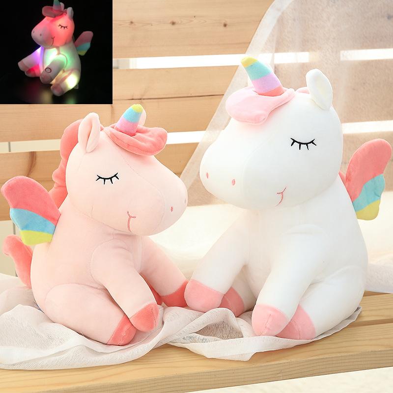 Lightup Led Rainbow Unicorn Plush Toy Home Decoration Doll Pillow Gift Kids