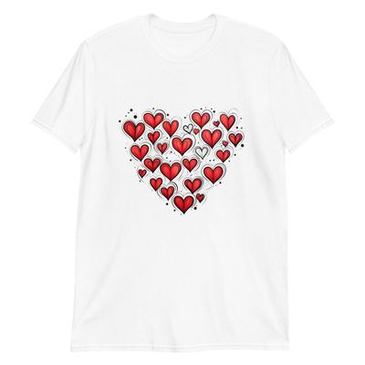 Love Radiates: Sketched Hearts T-Shirt Mens Womens Tees Top