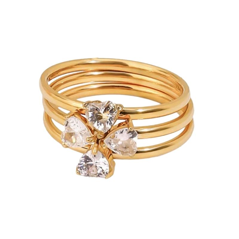 3pcs/Set Elegant 18K Gold Color Adjustable Size Threaded Ring Accessory Stylish Finger Accessories for Fashionistas