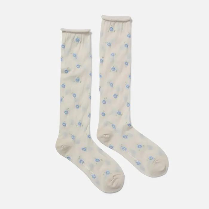 Flower Jacquard Knee Socks_T264MSC233W