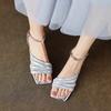 Fashion Summer Women's Heels Sandals Peep Toe Slingback Sandals Shoes Golden Silver Balck High Heels Party Prom Ladies