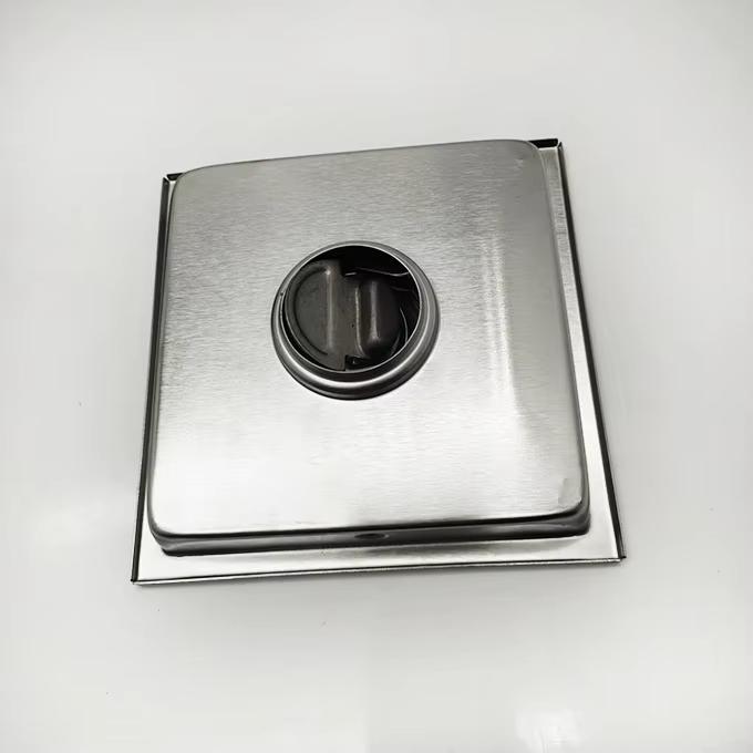 6-Inch Square Stainless Steel Shower Floor Drain Tile Insert Grate Flat Cover Modern Design Anti-Corrosion Easy Installation