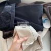 Soft Satin Denim: Women's Warm Wide-Leg Fleece Pants for Autumn/Winter - Stretchy, Thickened, Slimming, Straight Leg.