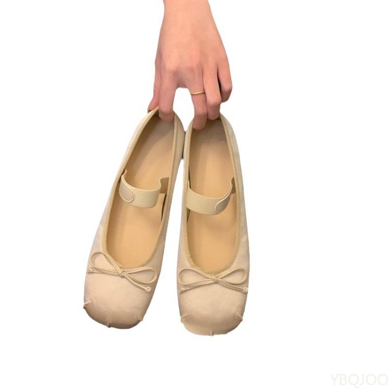 Flat Bottomed New Spring Daily Commuting Non Tiring Women's Shoes Comfortable Versatile Butterfly Bow Shallow Mouth Single Shoe