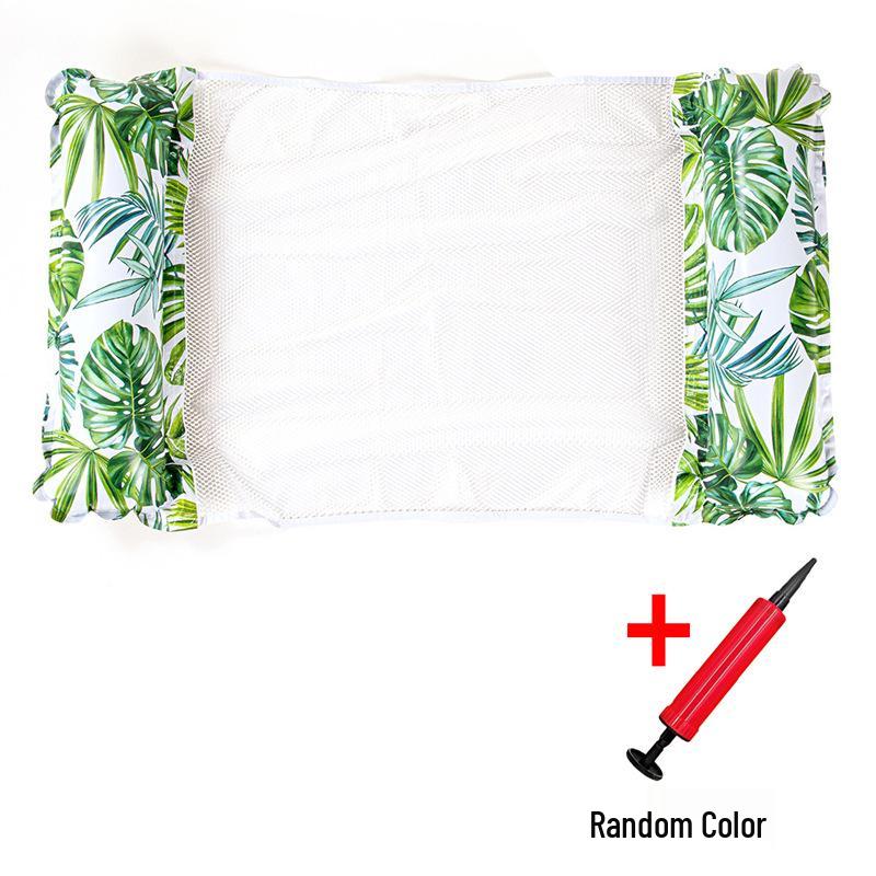 Inflatable Stripe Mesh Floating Bed - Foldable Seaside Lounger