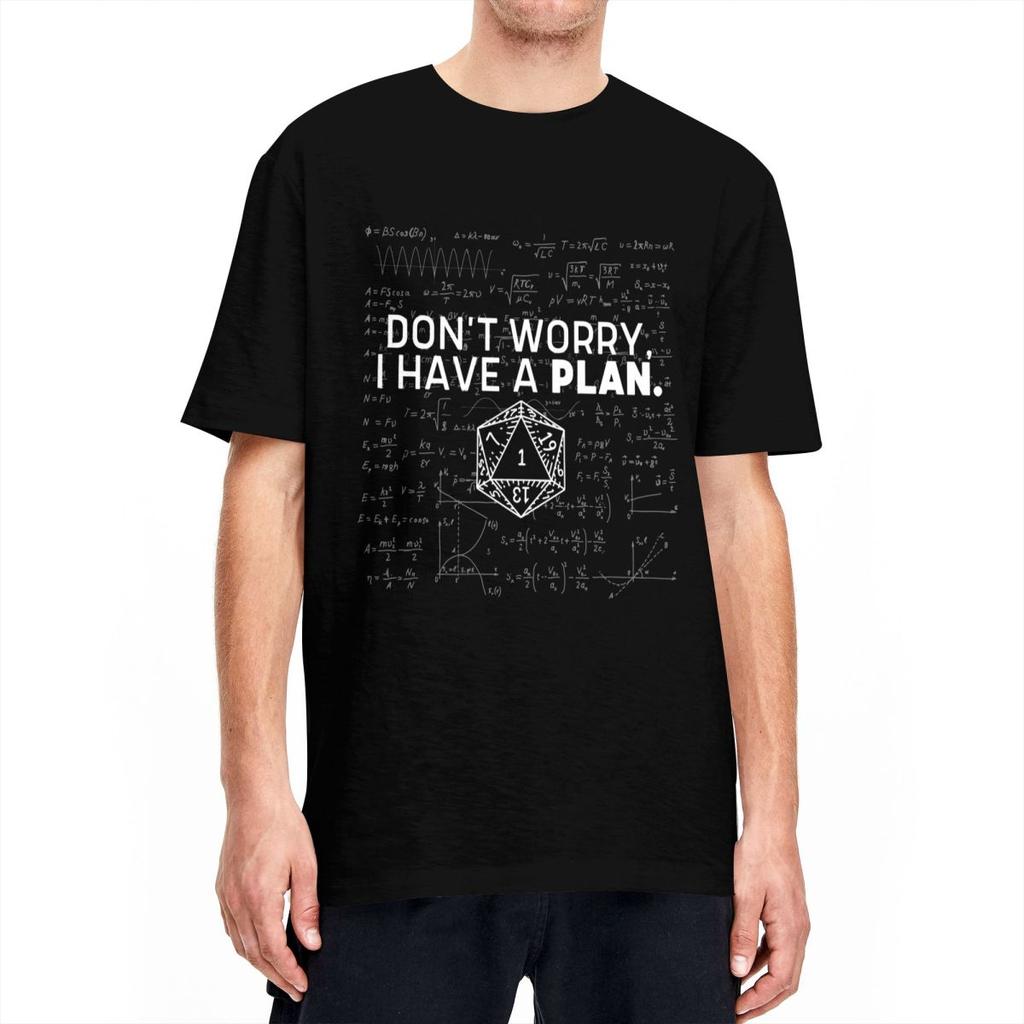 Don't Worry, I Have A Plan T Shirt Mathematics Equation Print Harajuku T-Shirts Short-Sleeve Tops Summer Cotton Plus Size Tees