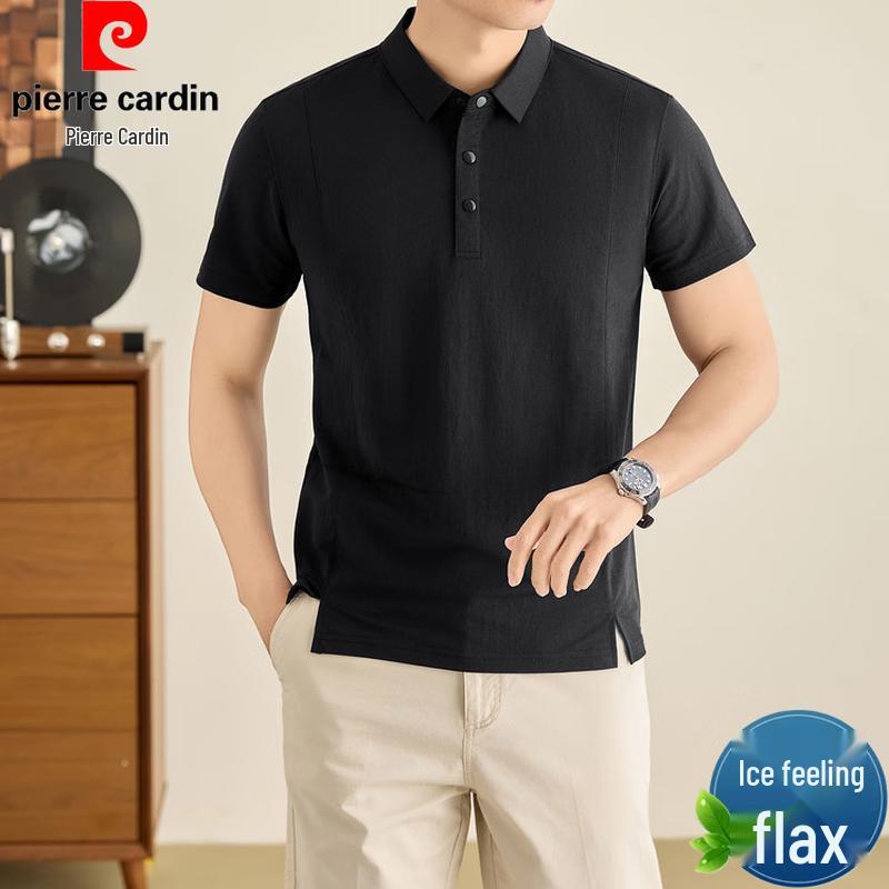 Pierre Cardin Men s Linen Blend Short Sleeve Polo T-Shirt 3XL