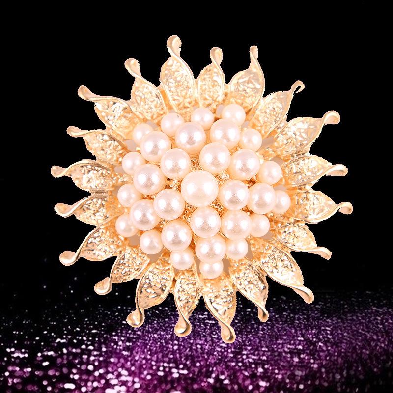 Lanhao Hot-Selling Pearl Swan Rhinestone Flower Brooch - Japanese & Korean Fashion Accessories for Women