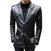 Spring PU Leather Men Youth Slim Suit Collar Leather Jacket Men Business Casual Men Leather Coat Men