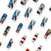 Striped Press on Nail Cartoon Nail Tips 24pcs Acrylic False Nail For Independence Day Parties And Festive Event