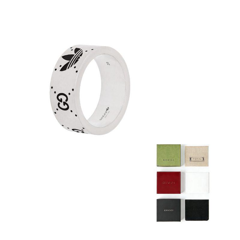GUCCI Adidas X Gucci Collaboration Collection 925 Sterling Silver Rings Unisex Silver 702766-J8400-0728