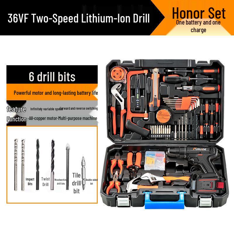 Electric Drill & Multi-Tool Set for Household and Woodworking Repairs.
