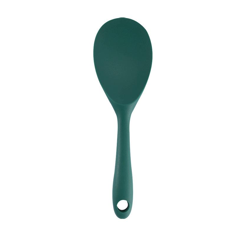 Silicone Kitchenware Set: Non-stick Spatula, Salad Spoon, Slotted Spoon, Rice Spoon, Flour Scoop, Strainer