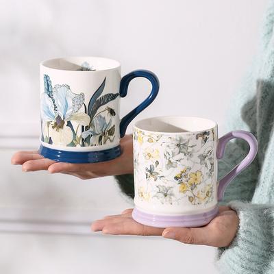 Iris Ceramic Mug Event Opening Gift Creative Flowers High Precision Water Cup Event Business Souvenir
