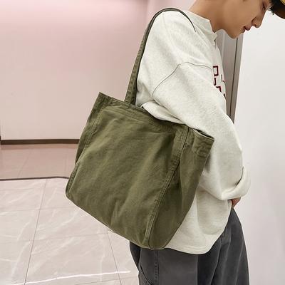Large-capacity Bag Women's New Japanese Casual Portable Canvas Bag Versatile Office Worker Tote Bag Student Shoulder Bag