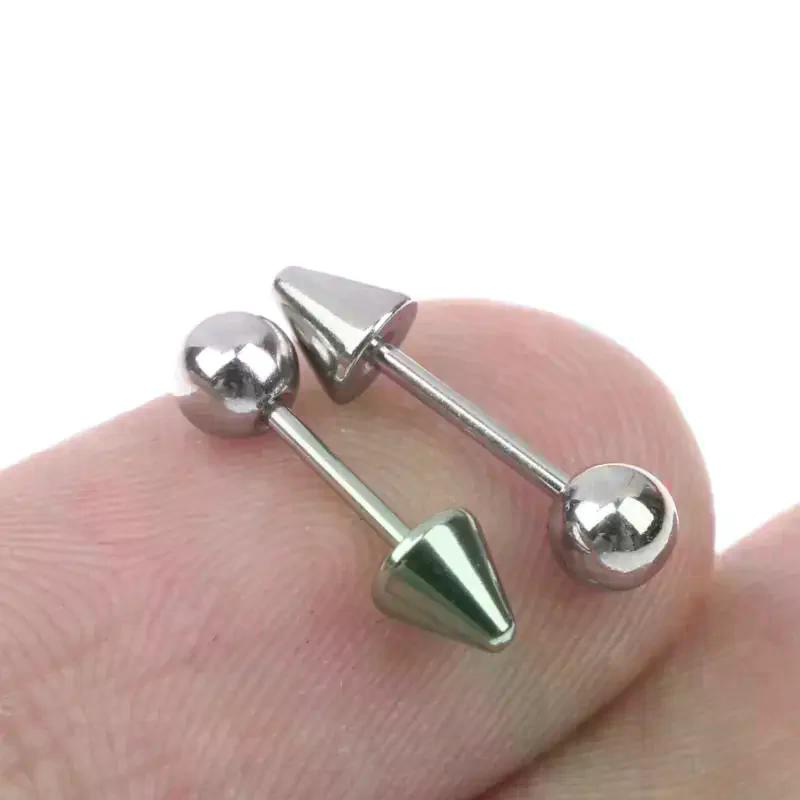 1 Paar Punk Persoonlijkheid Demon Titanium Staal Scherpe Kegel Piercing Voor Mannen Vrouwen Hip Hop Rock Kraakbeen Oorbellen Stud Sieraden Cadeau