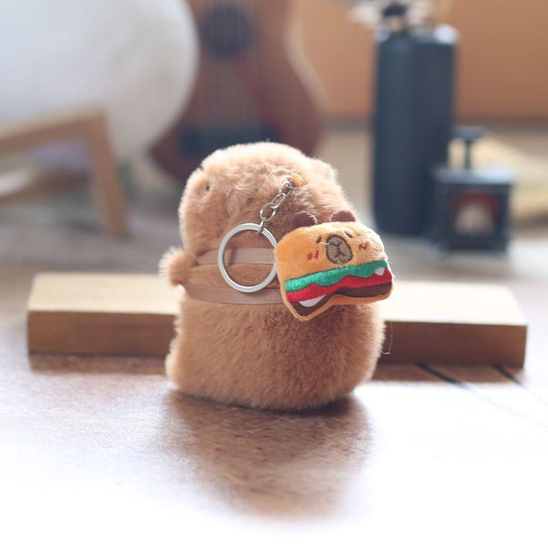 Capybara With Afternoon Tea Bag Plush Keychain Stuffed Gift For Kids Decor Bag