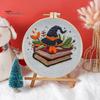 Halloween Embroidery Kit DIY Cross Stitch Kit with Embroidery Hoop Hand Embroidery Starter Handmade Gnome Crafts for Beginners Adults