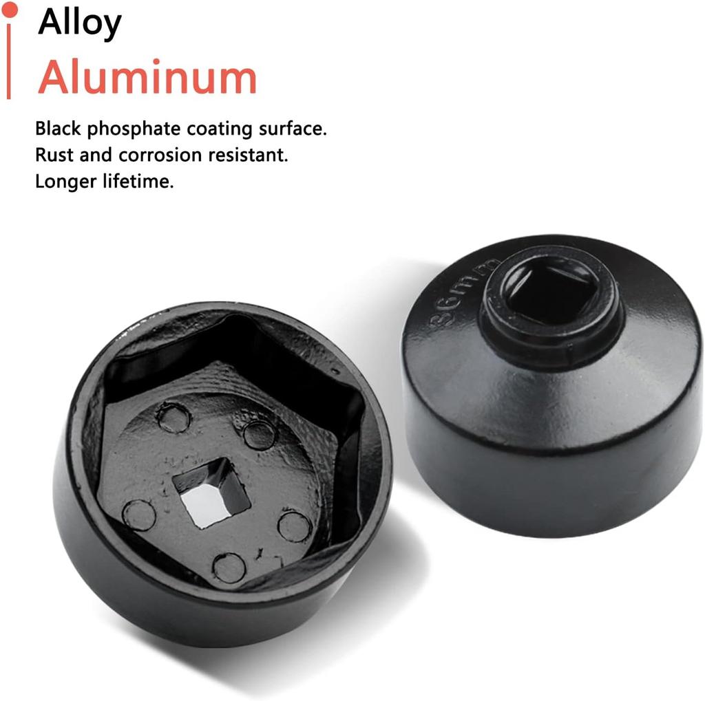 Oil filter wrench, fuel filter removal tool compatible with various vehicles, including 24 27 29 30 32 36 38mm oil canister socket - 7 pack