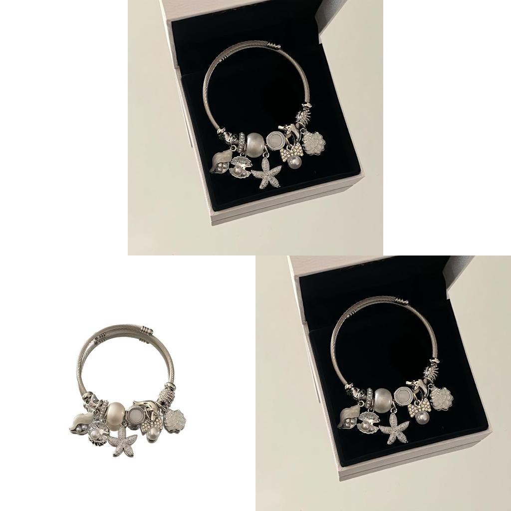 Handcrafted Shell Beaded Bracelet For Women Summer Beach Jewelry With Stainless Steel Material